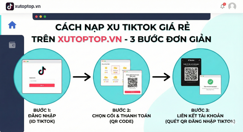 3 bước nạp xu tiktok giá rẻ uy tín